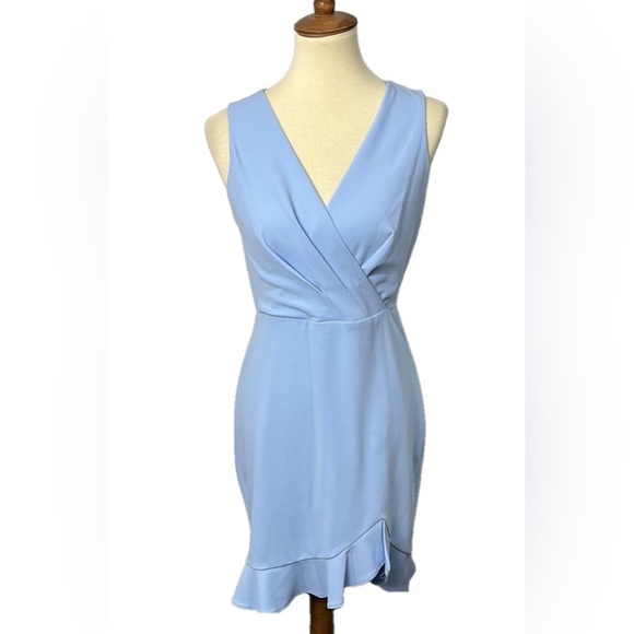 Betsey Johnson Dresses & Skirts - Betsey Johnson Faux Wrap Dress Powder Blue Size 4P
